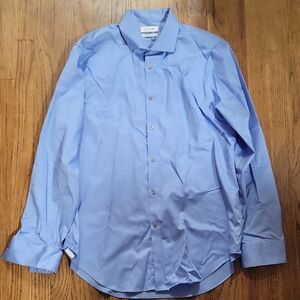 Calvin Klein Sz 17 34/35 Light Blue Dress Shirt